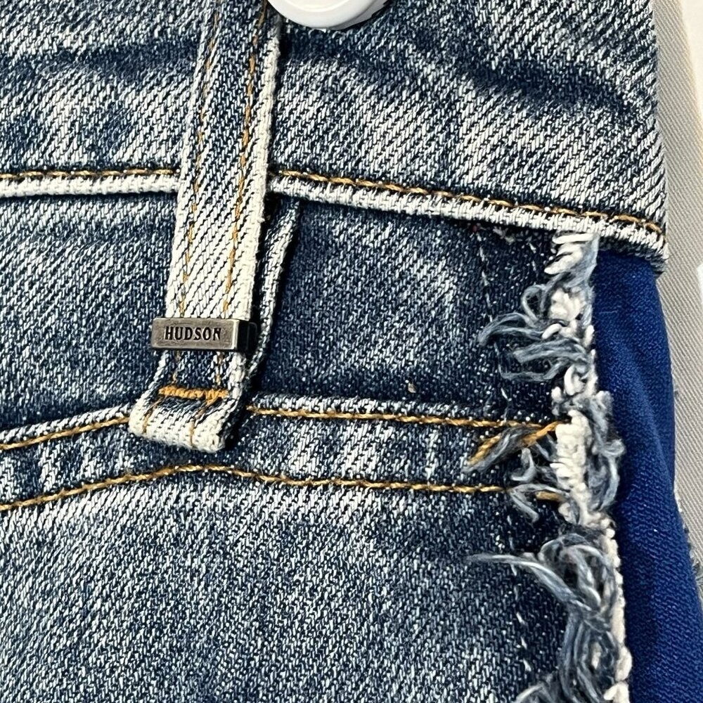 Hudson Anthropologie Jessy Boyfriend High Waist Jeans Size 29 Distressed Blue - Picture 11 of 16